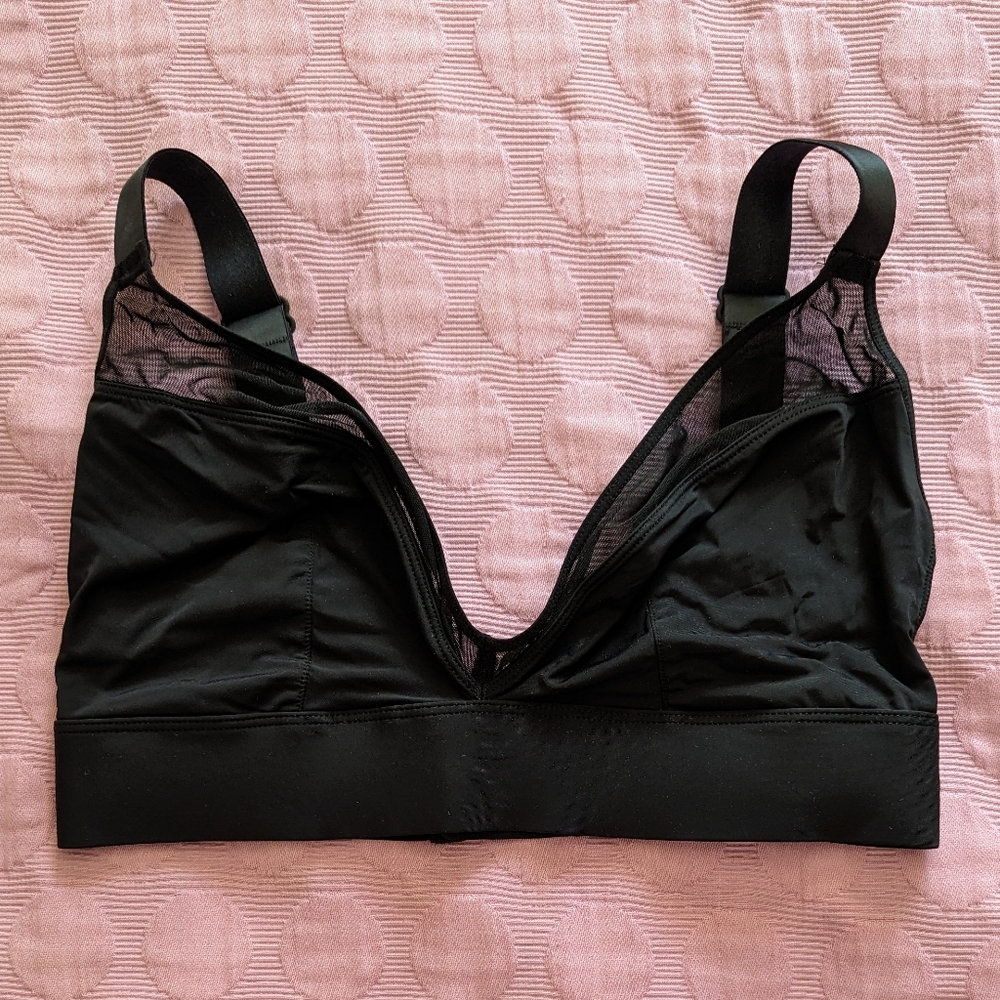 Black Parade Mesh Satin Plunge Bralette 1+